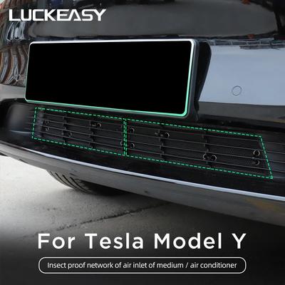 Para Tesla Model Y 2023 Pantalla de Insectos para Entrada de Aire del Aire Acondicionado Filtro de Entrada de Aire del Parachoques Delantero Accesorios Inserción de Rejilla del Parachoques