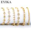 Geometric Star Crystal Zircon Chunky Chain Bracelet Set Men Women 6-Piece Fashion Jewelry Gift