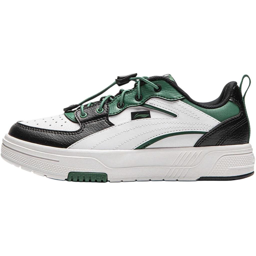Li Ning Comfortable Low Top Kids Skate Shoes Kids Sneakers White Black Green YKCU126-11
