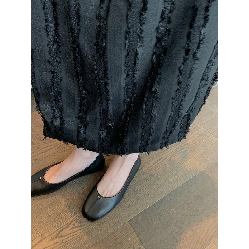 [] Super soft version~ the ro * lambskin square head flat bottom grandma shoes women's single shoes commuting