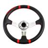 Universal 6 Bolt 350mm Deep Dish PVC Leather Carbon Fiber Steering Wheel