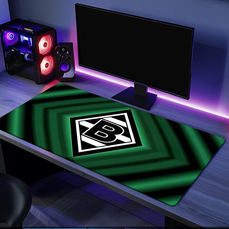 Green And Silver Abstract Mouse Pad, Rubber Base, Mouse Pad for Gamers and Office Use, Gaming Desk , Easy To Clean Mat Christmas fan gifts