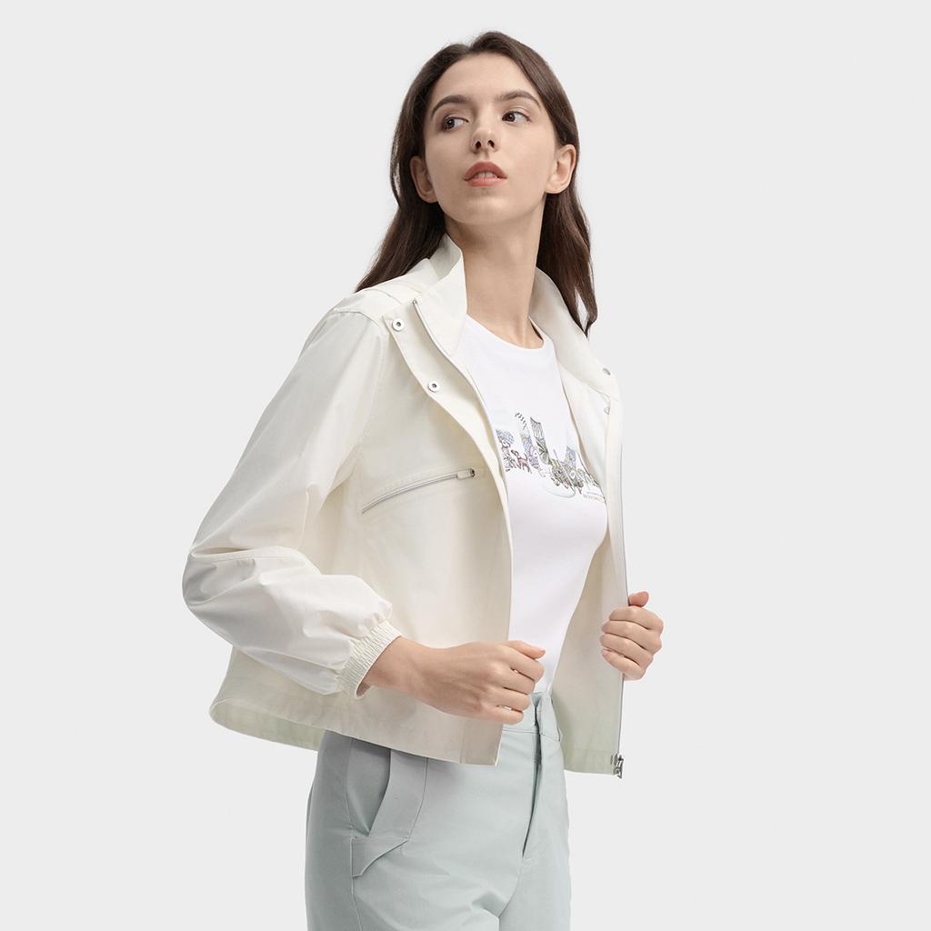 Fila Mysterious Journey Fashion Simple Solid Color Versatile Multi-Pocket Jacket Women Jackets Cloud-Mushroom-White F11W438702FWT