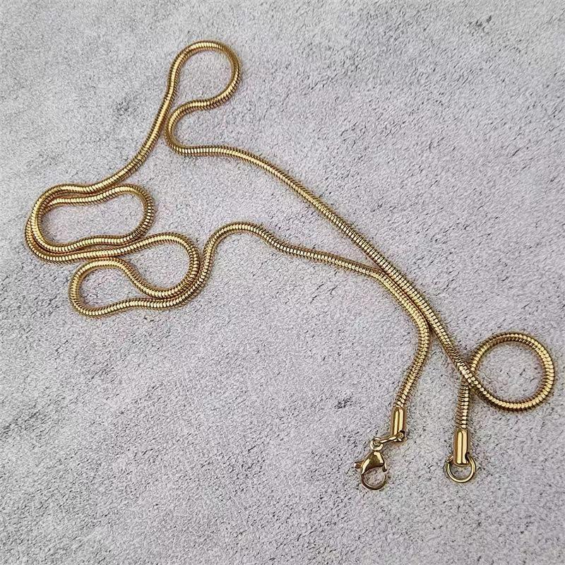 Round Snake Chain Hip-Hop Stainless Steel Necklace Snake Bone Chain Simple And Versatile Personality