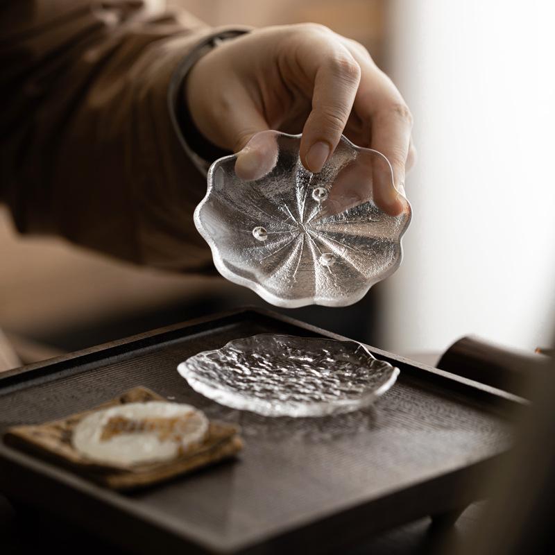 Japanischer Ästhetik Gletscher-Untersetzer Dicke Klare Glasuntersetzer für Getränke Teetassen