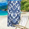 1 Stück Sandiger Rückzugsort Blaues Blumen-Strandtuch, Große Weiche Saugfähige Stranddecke, Unverzichtbar für Strandurlaube Pool Reisen Outdoor