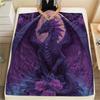 Rose Dragons  Print Flannel Blanket, High Quality Comfortable for All Seasons, Home Decor, Warmth and Comfort