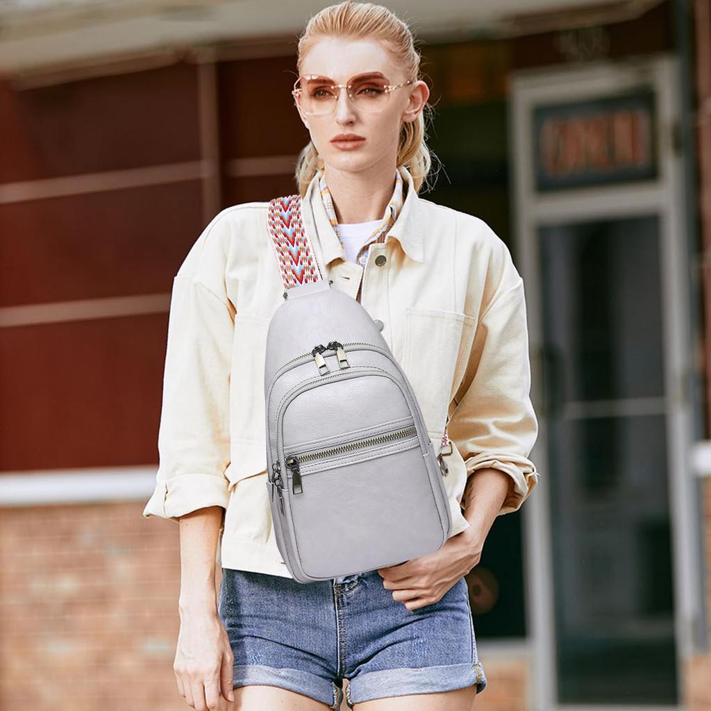 Shoulder Crossbody Stylish PU Large Card Perfect for and Light Gray NICOLE&DORIS Women's Bag, Bag, Leather, Capacity, 2-Way, Popular, Waterproof,