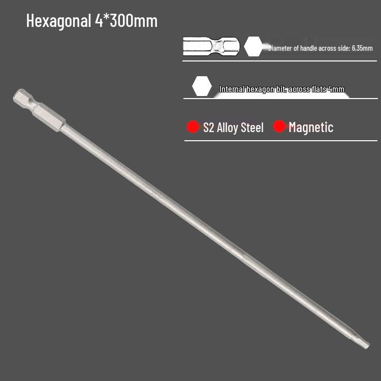 S2 Air Impact Hex Socket Bit Set, Pneumatic & Electric Screwdriver, 1/4 Strong Magnetic