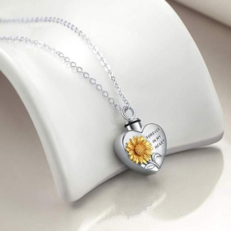 Stainless Steel Pet Urns Holder Necklace for Dogs Cats Pet Memorial NecklaceKeepsake Loss Pet Remembrance Gift Jewelry