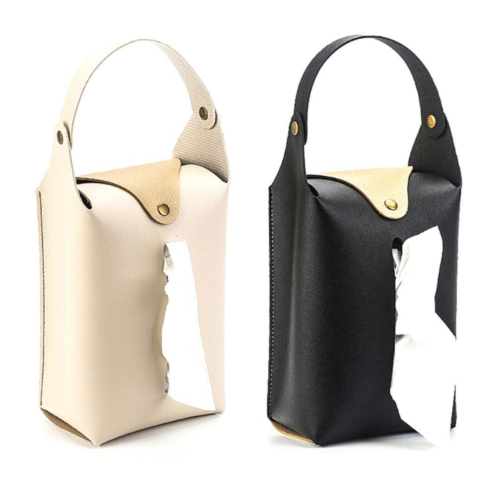 Car Organizer Leather Paper Towel Storage Truck Bag  Vehicle Decoration