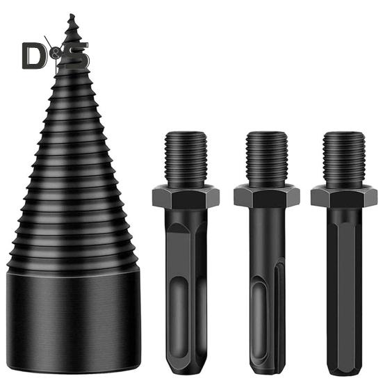 

1 комплект сверл, эффективное сверло для раскалывания дров, простое в использовании сверло для раскалывания древесины высокой твердости для дома чёрный