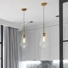 Modern Minimalist Coffee Shop Designer Creative Bar Counter, Living Room Lights, Dining Room Electroplated Champagne Gold Glass Pendant Light