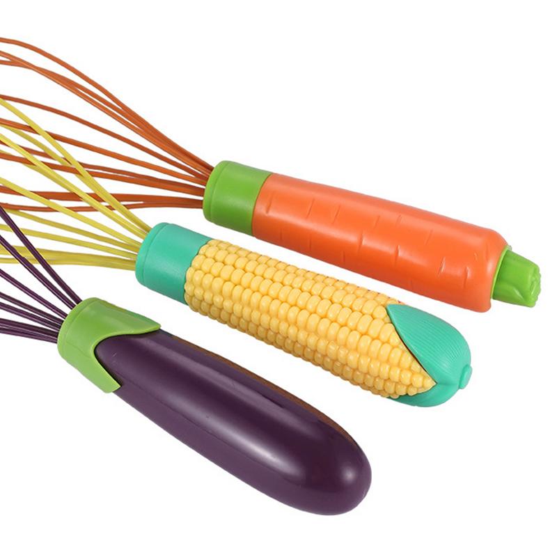 Silicone Whisk For Mixing Heat Resistant Egg Whisks Silicone Balloon Whisk Handle Beater Blender For Non-Stick Cookware Safe Non