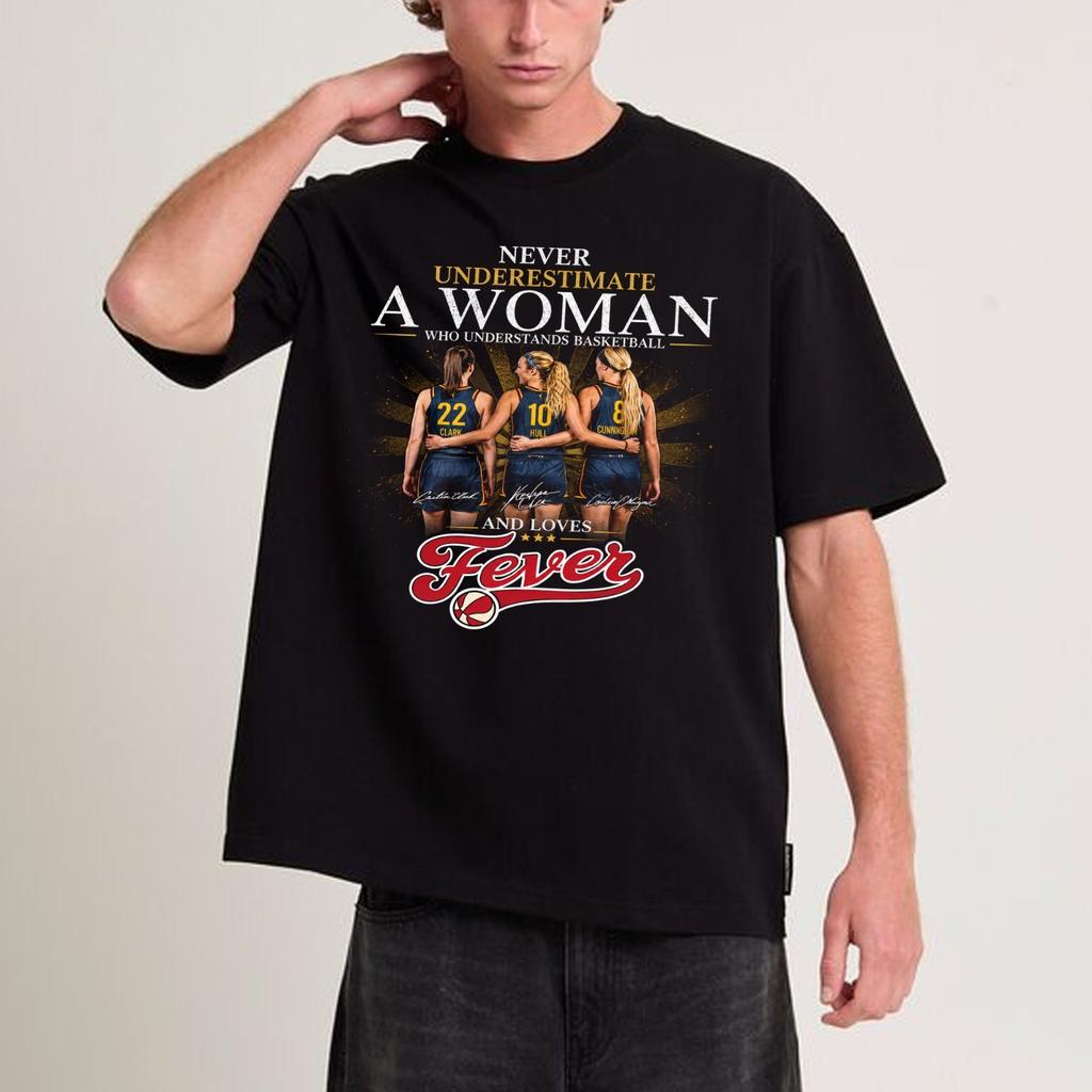 Indiana Fever Basketball Woman Shirt Never Underestimate Graphic Vintage Tee Unisex T-Shirt