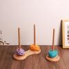 Double Wooden Yarn Holder Rotatable Wooden Yarn Skein Spinner Revolving Yarn Ball Stand Stable Yarn Holder Dispenser