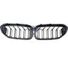 Double Slat Front Kidney Grille Fit BMW 5 Series G30 G31 2017-2020 Gloss Black