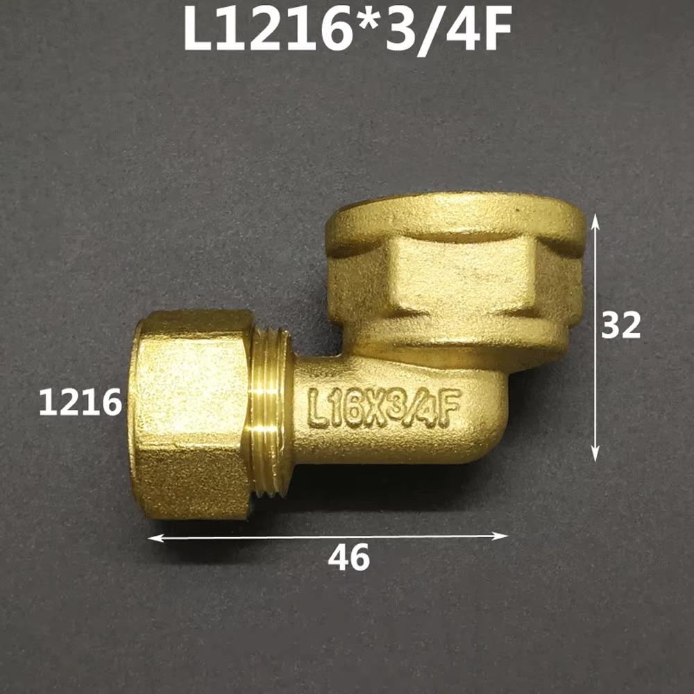 Brass DN15 DN20 Male/Female Thread Elbow Pex 1216/1418/1620 Pipe Fitting Aluminum Plastic Pipe Fittings for Floor Heating