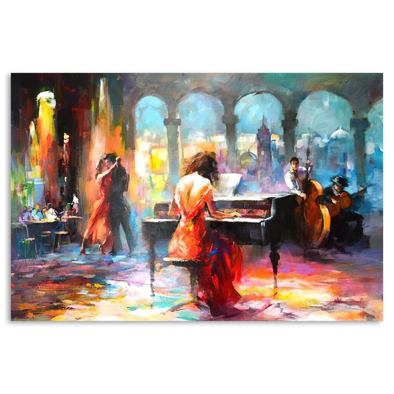 

Абстрактная сексуальная женщина играет на пианино, виолончели, холст, картина, романтическая музыка, настенное искусство, постер и принты для гостиной, домашний декор 40x50cm No Framed