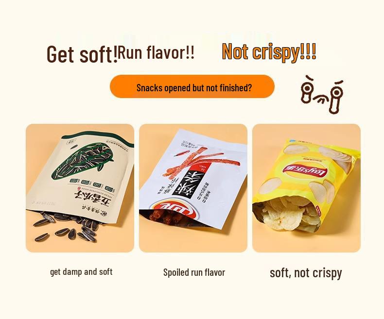 Compact Snack & Food Vacuum Sealer for Household Plastic Bags