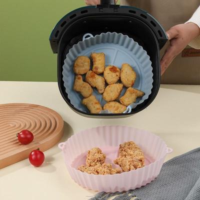 Silikonové fritézy AirFryer Hrncové fritézy Trouba Plech na pečení Smažená pizza Košík s kuřecím masem Kulatá náhradní grilovací pánev Příslušenství