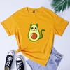 Avocado Cat 100% Cotton T-shirt Funny Women Short Sleeve Graphic Vegetarian Tshirt 5XL Cute Fur Mama Vegan Top Tee Shirt