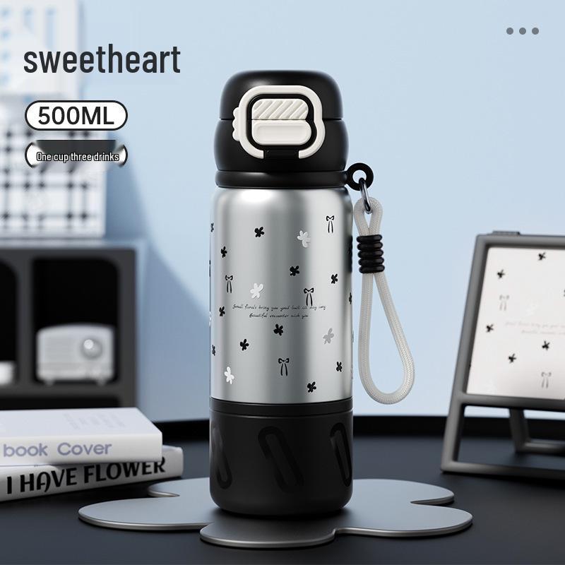 

316 Stainless Steel Straw Thermos Cup for Girls - High Appearance, Large Capacity, Perfect for Students and Children