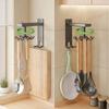 Kitchen Rotating Spatula Spoon Racks Wall Mounted Sliding Hook Shelves No Punching Required Simplicity Kitchenware Storage Shelf