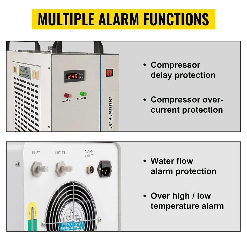 50-150W CO2 Lazer Kesim Kazıma Makinesi için CW-5200 Su Soğutucu