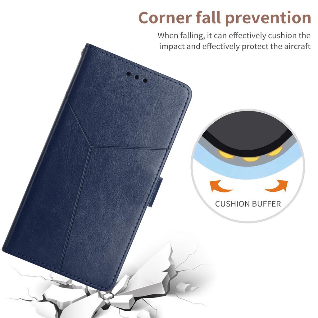 For Sony Xperia 10 VI Case with Wrist Strap Y Shaped Lines Imprint Leather Phone Cover