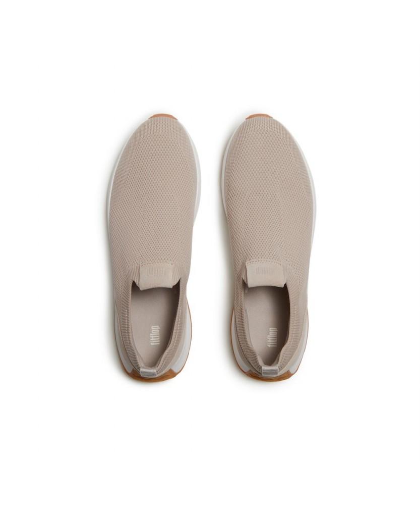 Fitflop Men'S F-Mode Flow Knit Slip-On Trainers - Pale Grey (Ft61K1N052)