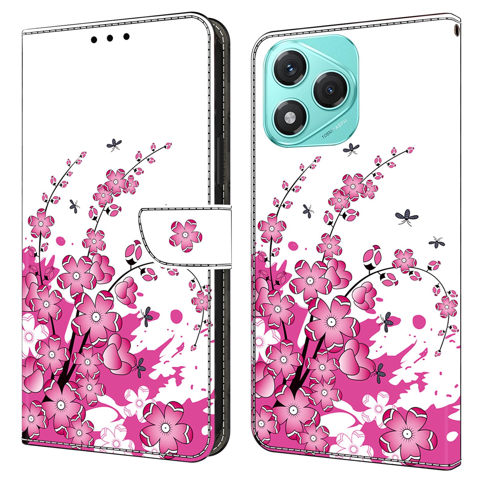 

For Honor 400 Lite 5G Case PU Leather Wallet Phone Cover with Stand Flower Vine