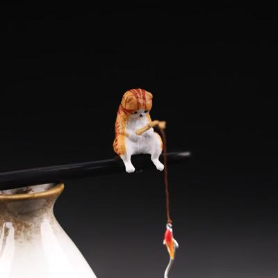 Bâtonnet à Cheveux Yousheng Décoration Pêche au Chat Style Chinois Conception à Clip Facile Épingle à Cheveux pour Femme Fille Accessoires pour Cheveux