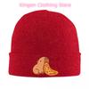 1pc Anime Capybara Eating Pizza Beanie Hat Acrylic Knit Fabric, Lightweight, Stretchable, Toggle Closure, Hand Washable