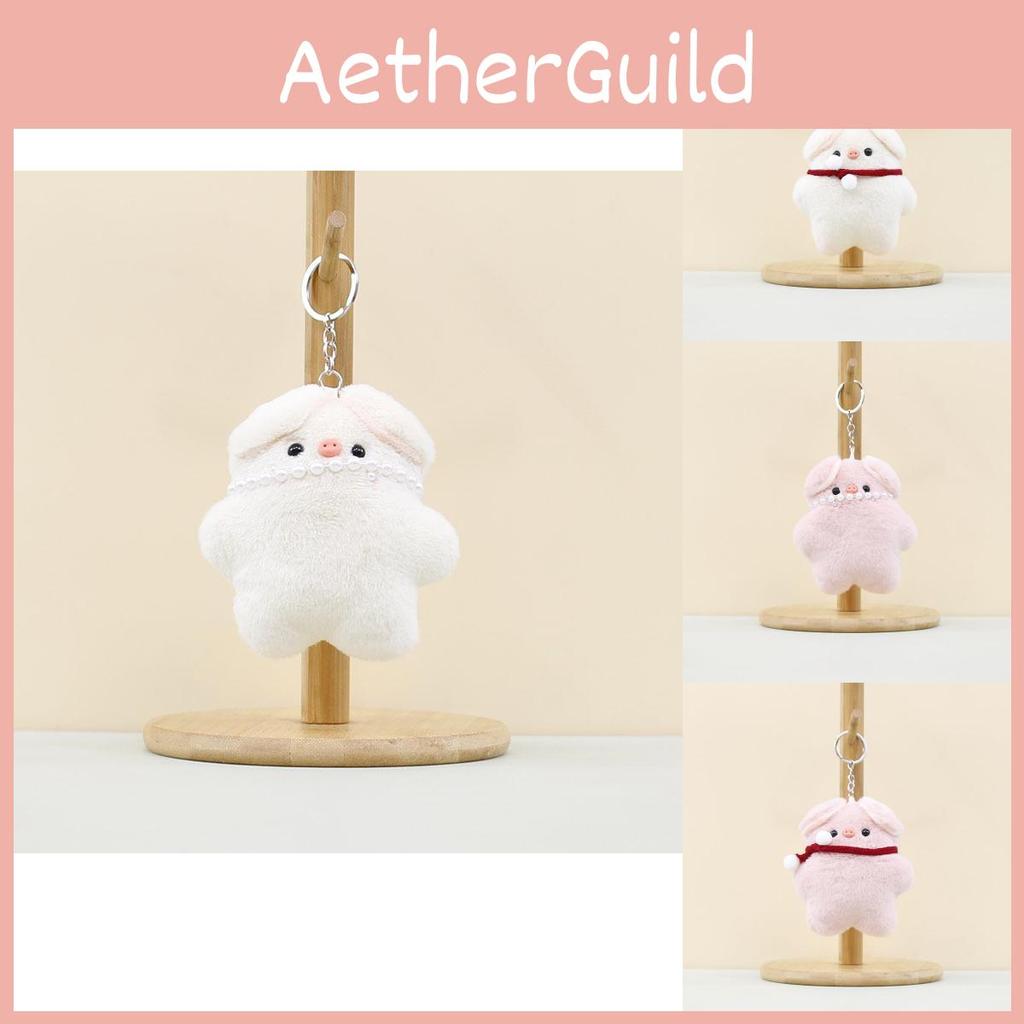 Cute Piglet Plush Keychain With Cozy Scarf Fluffy Stuffed Toy For Kids And Adults