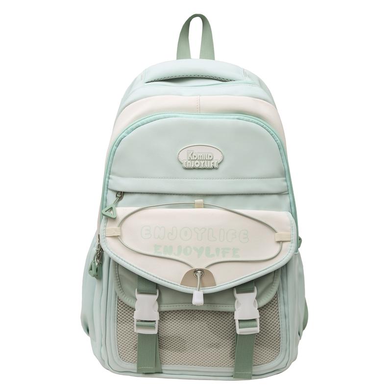 Letter Print Women's Backpack Large Capacity Computer Backpack Color Block Student Schoolbag