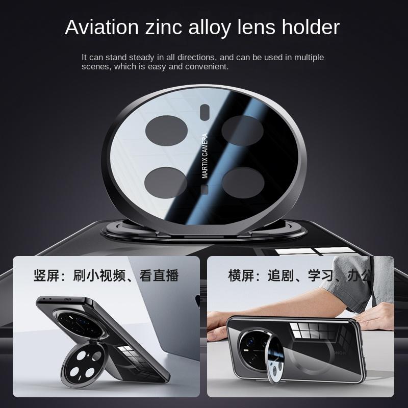For Huawei Honor Magic 7 Pro Case Transparent Magnetic Wireless Charging Stand Protective Back Cover Case For Magic 7pro Shell