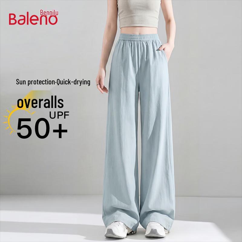 Baleno Women's Quick-Dry Ice Silk Wide-Leg Cargo Pants