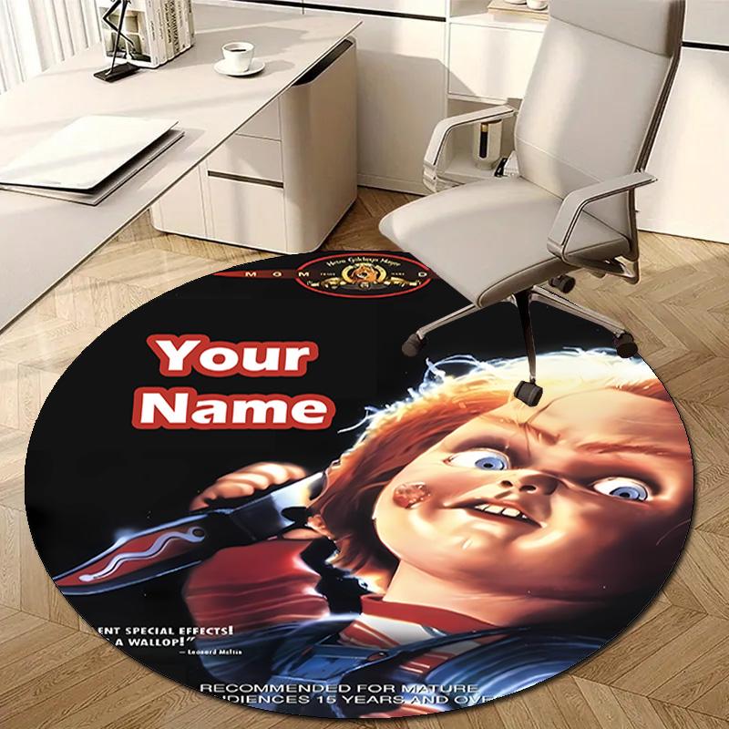 Personalized C-Chucky Round Chair Office Rug - Perfect for Mat, Office Chair & More - Ideal Gift for Birthdays and Holidays