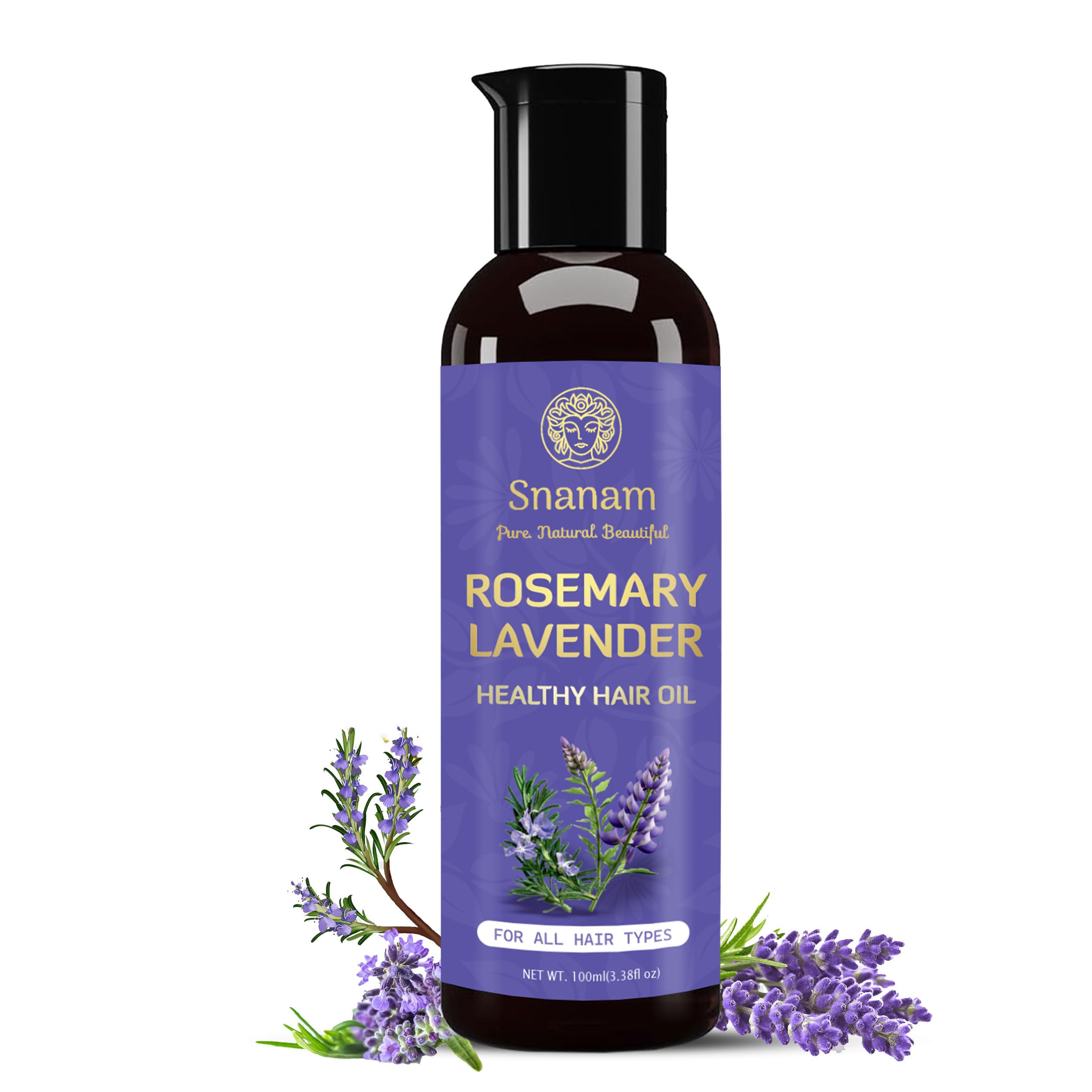

Snanam Lavender Rosemary Hair Oil For Healthy Hair, Scalp Nourishment, Hair Growth - 100% Pure & Natural Undiluted Cold Pressed Oil, 100ml