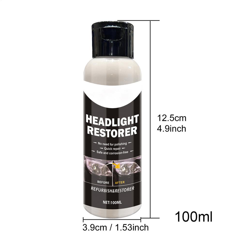 

Headlight Restore Kit Foggy Headlamp Lens Cleaning High-gloss Scratch-resistant Headlight Repair Solution 100ml For Automotive