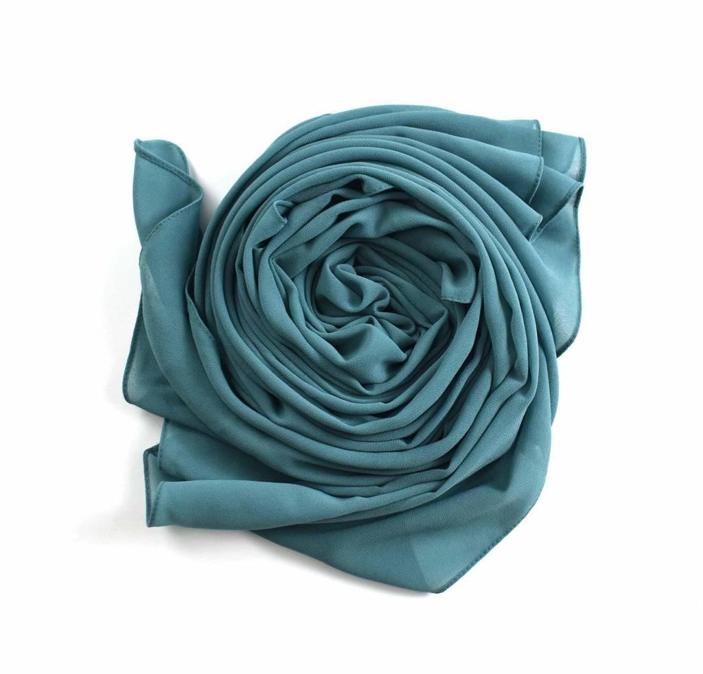 Silk Chiffon Hijab: Encrypted Pearl Design for Women