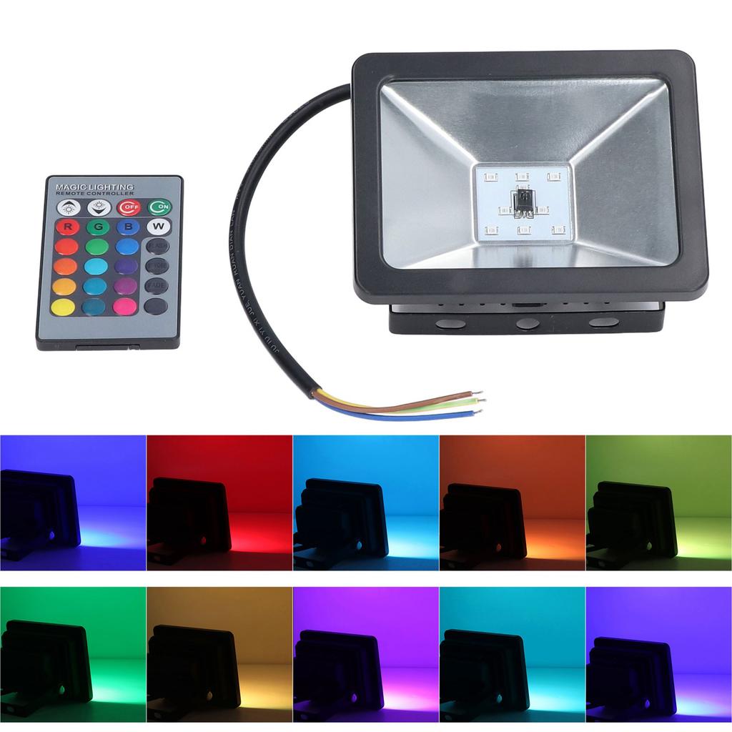 RGB Flood Light 10W IP65 Waterproof Color Changing Spotlight for Outdoors 110?220V