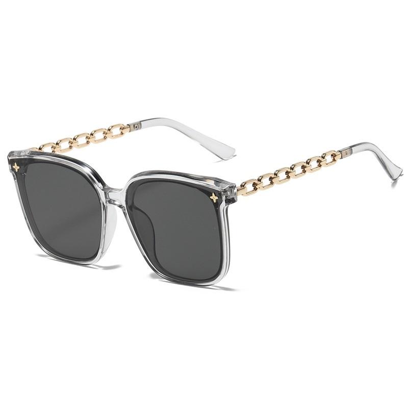 Sunglasses 2026 new style sunglasses summer high-end anti-UV metal legs women s round face slimming sun visor