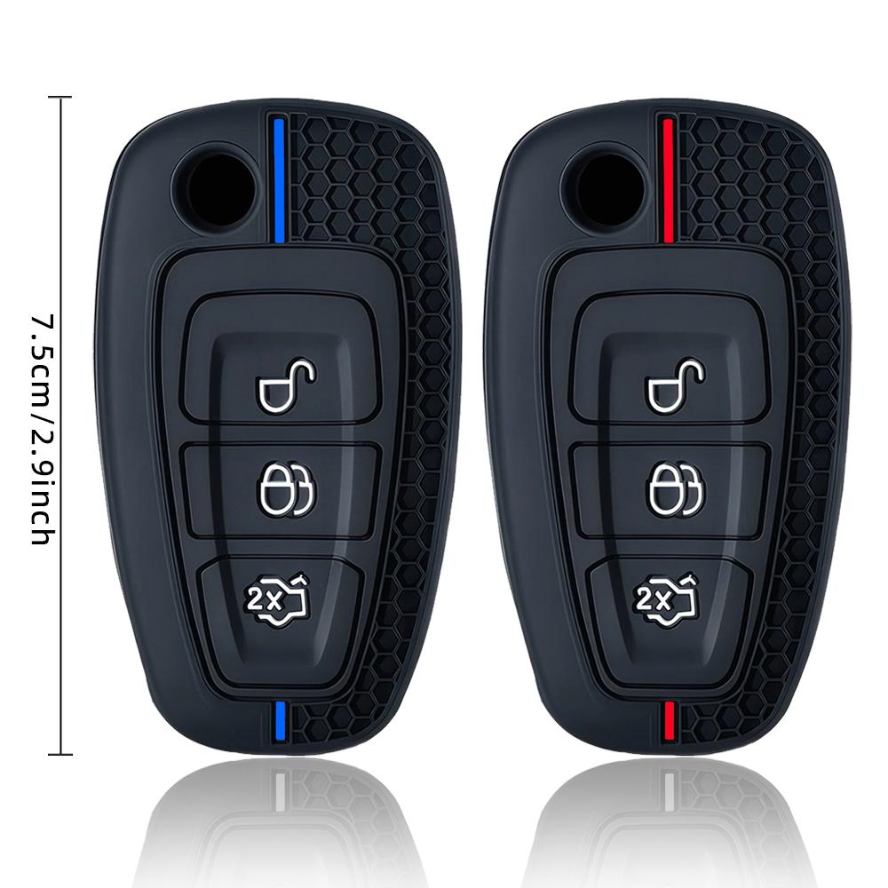 3 Button Silicone Car Remote Key Fob Cover Case For Ford Ranger C-Max S-Max Focus MK3 Galaxy Mondeo Transit Tourneo Custom
