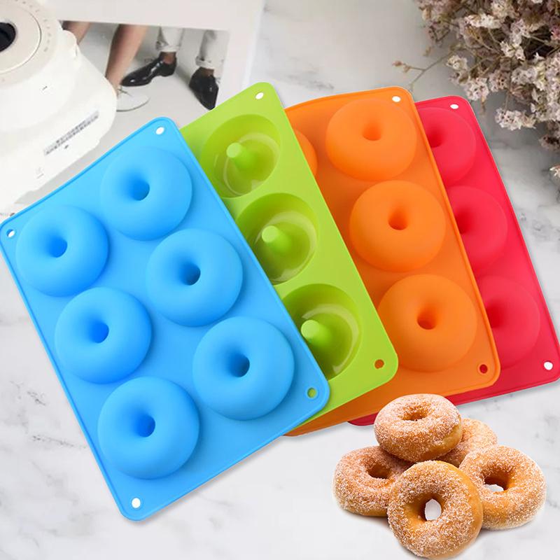 Buy Kitchen Fashion 6 Grids Donut Mold Silicone Round Baking Tray Heat