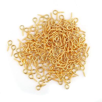 200 Teile/beutel Auge Pins Nietstifte Legierung Gewinde Schraube Auge Haken Schmuck Erkenntnisse (Gold)