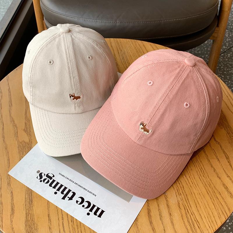 Cappellino da Baseball Ricamato con Animali Cartoni Animati Carini per Donne Cotone Morbido Snabpack Visiera Monocolore Cappello Adorabile Kawaii Cappellini Sportivi