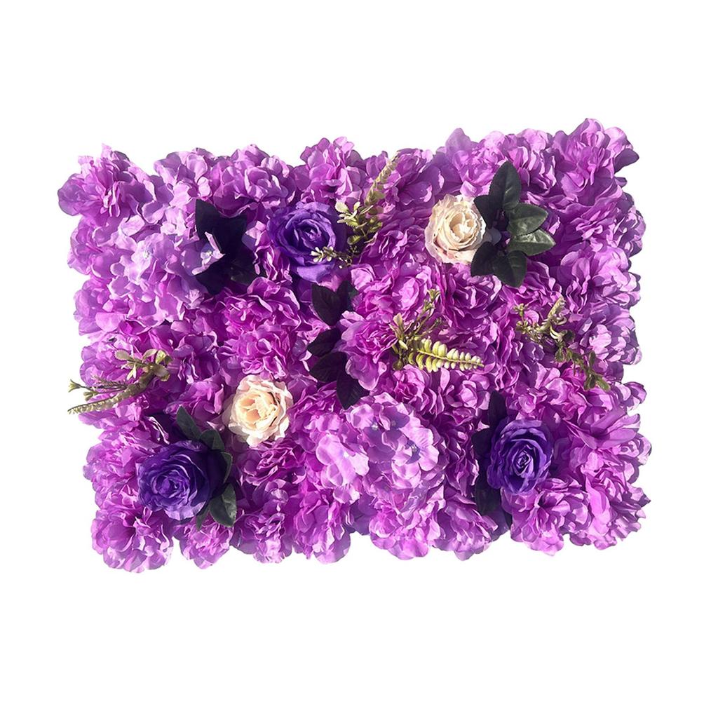 Artificial Flowers Wall Panel 40Cmx60cm Floral Backdrop Romantic Decorative for Garden Outdoor Banquet Balcony Decoration