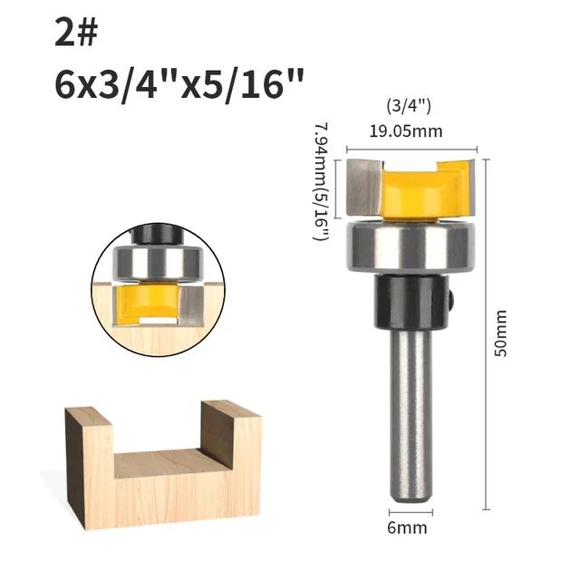 Face Mill Carbide Router Bits - 6MM/6.35MM/8MM/D19.05MM Sizes Woodworking Milling Cutters End Mill for Wood Cutting & Shaping